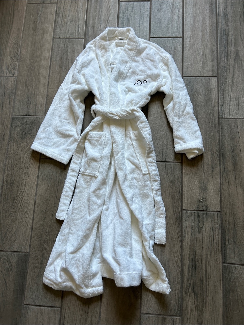 Mark & Graham White Plush Terry Robe with Embroidered Logo